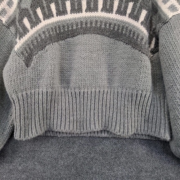 Pringle of Scotland x H&M Women's Cropped Sweater Gray Medium Fair Isle - Picture 4 of 12